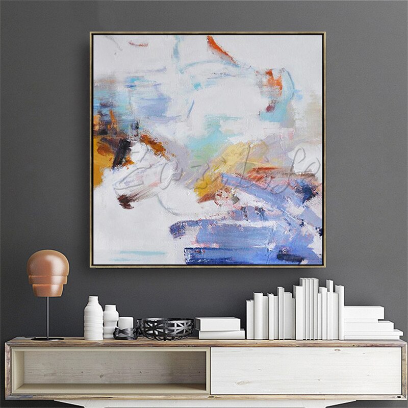 Cuadros de arte de pared de quadro, pinturas al &oacute;leo de lienzo pintadas a mano, cuadros abstractos modernos grandes baratos, decoraci&oacute;n del hogar