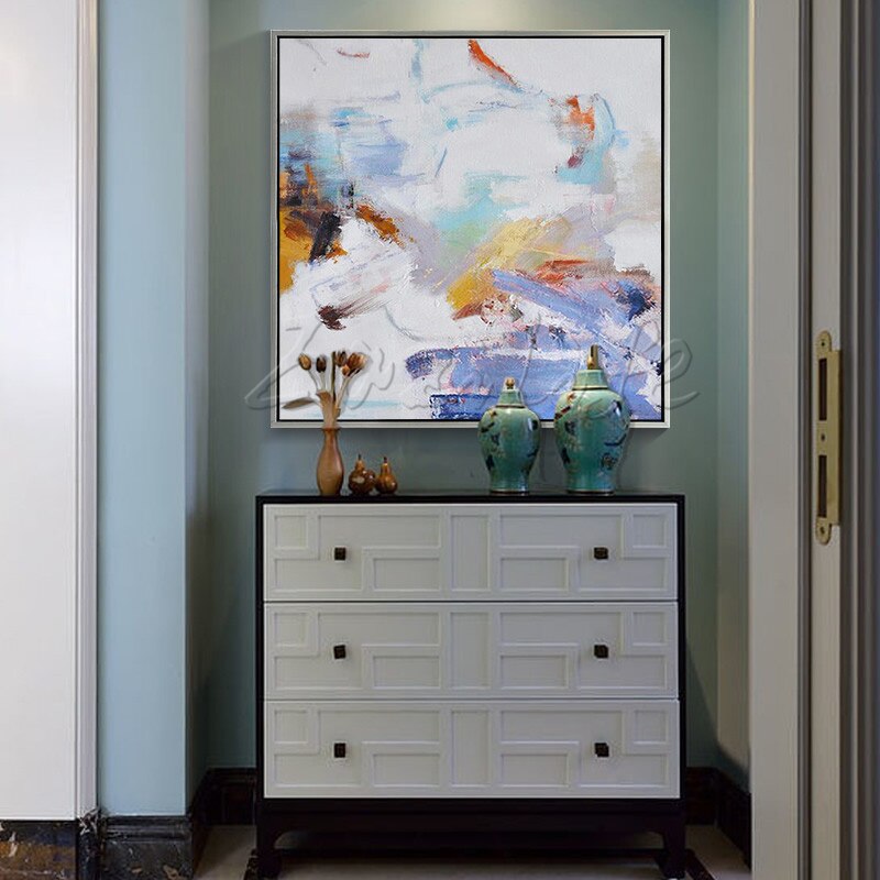 Cuadros de arte de pared de quadro, pinturas al &oacute;leo de lienzo pintadas a mano, cuadros abstractos modernos grandes baratos, decoraci&oacute;n del hogar
