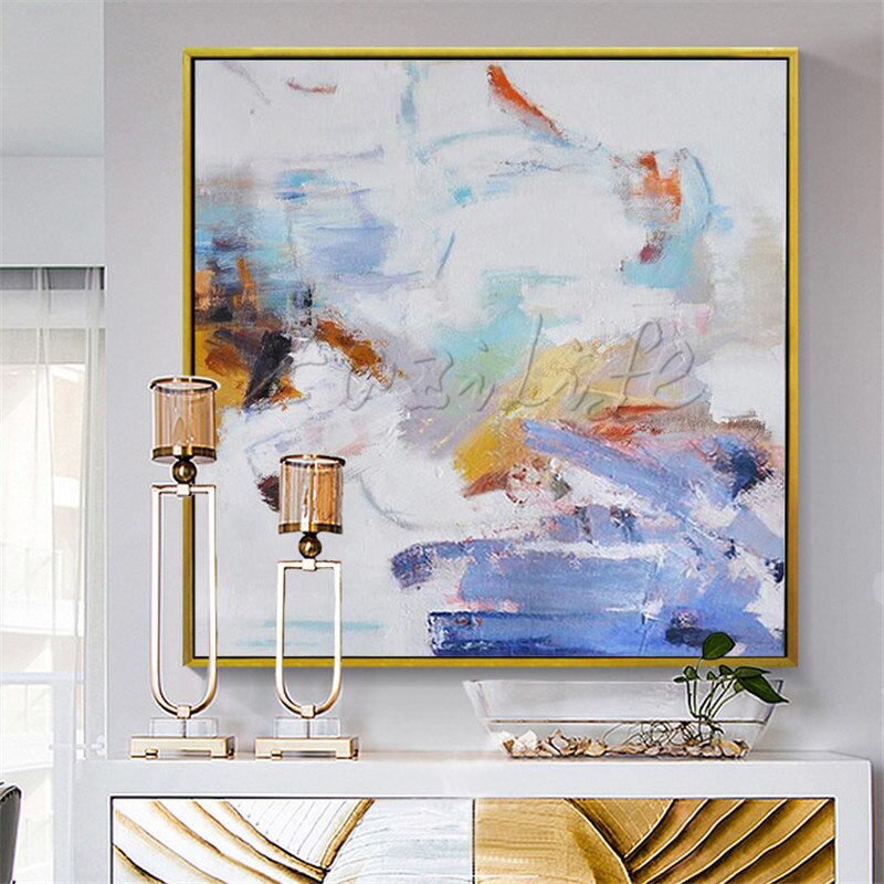 Cuadros de arte de pared de quadro, pinturas al &oacute;leo de lienzo pintadas a mano, cuadros abstractos modernos grandes baratos, decoraci&oacute;n del hogar