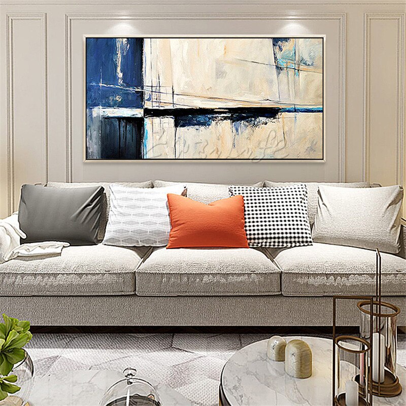 Pinturas al &oacute;leo en lienzo pintadas a mano, im&aacute;genes art&iacute;sticas de pared hechas a mano para sala de estar, cuadros abstractos modernos, decoraci&oacute;n del hogar