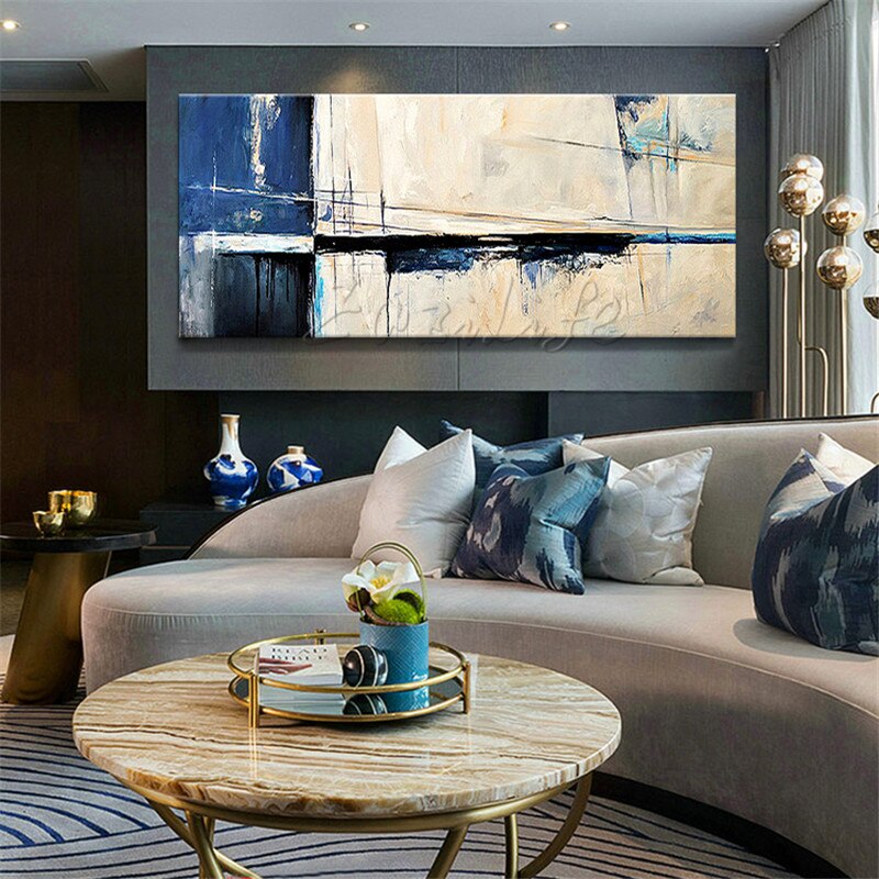 Pinturas al &oacute;leo en lienzo pintadas a mano, im&aacute;genes art&iacute;sticas de pared hechas a mano para sala de estar, cuadros abstractos modernos, decoraci&oacute;n del hogar