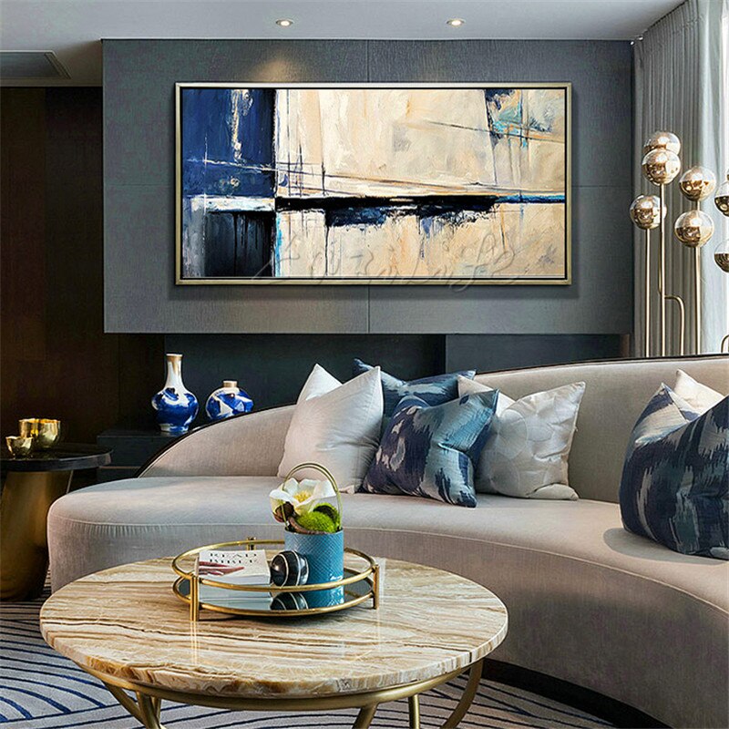 Pinturas al &oacute;leo en lienzo pintadas a mano, im&aacute;genes art&iacute;sticas de pared hechas a mano para sala de estar, cuadros abstractos modernos, decoraci&oacute;n del hogar