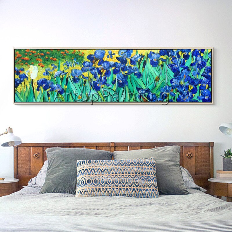 Pintura en lienzo pintada a mano, im&aacute;genes art&iacute;sticas de pared de van Gogh para sala de estar, cama, hogar, reproducci&oacute;n decorativa vintage para el hogar 2