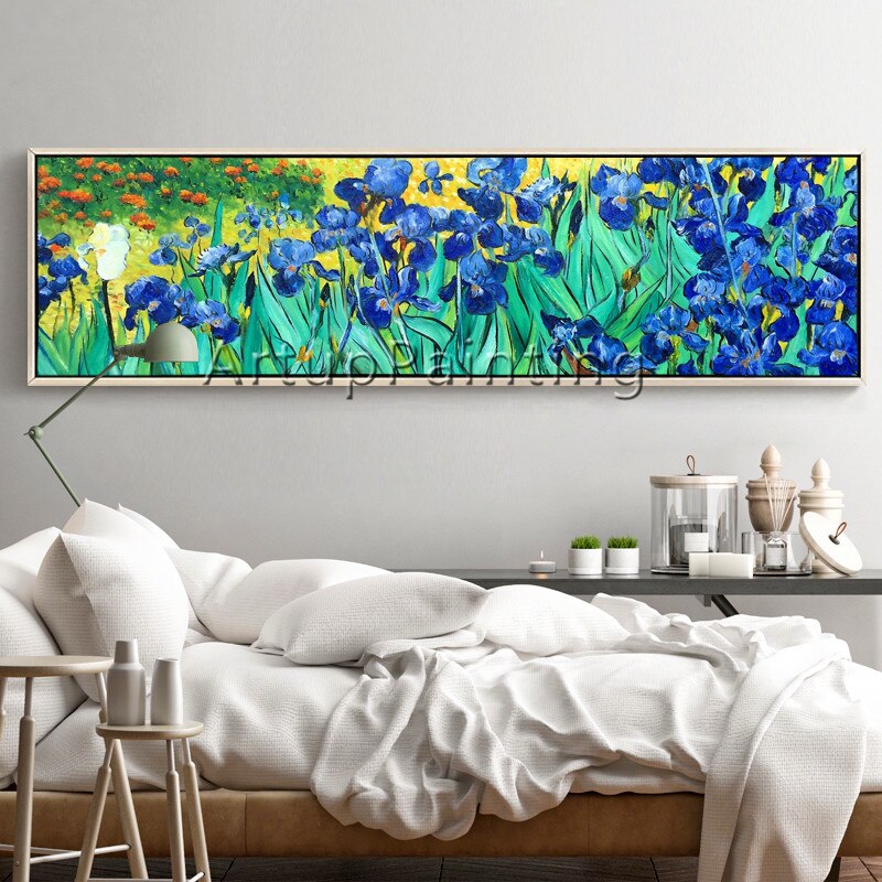 Pintura en lienzo pintada a mano, im&aacute;genes art&iacute;sticas de pared de van Gogh para sala de estar, cama, hogar, reproducci&oacute;n decorativa vintage para el hogar 2