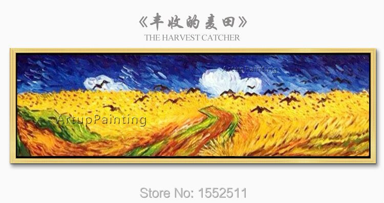 Pintura en lienzo pintada a mano de van Gogh, im&aacute;genes art&iacute;sticas de pared con cuervos para sala de estar, dormitorio, hogar vintage decorativo