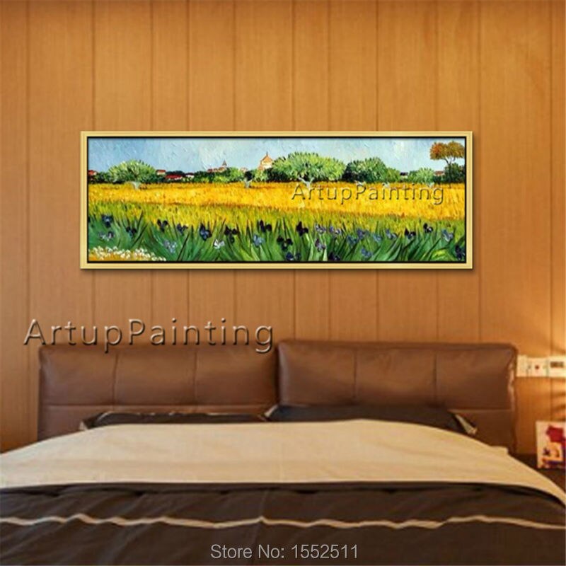Lienzo pintado a mano de Van Gogh, pintura de Iris, flores para im&aacute;genes art&iacute;sticas de pared de sala de estar, dormitorio, papel tapiz decorativo vintage para el hogar