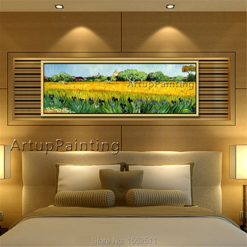 Lienzo pintado a mano de Van Gogh, pintura de Iris, flores para im&aacute;genes art&iacute;sticas de pared de sala de estar, dormitorio, papel tapiz decorativo vintage para el hogar