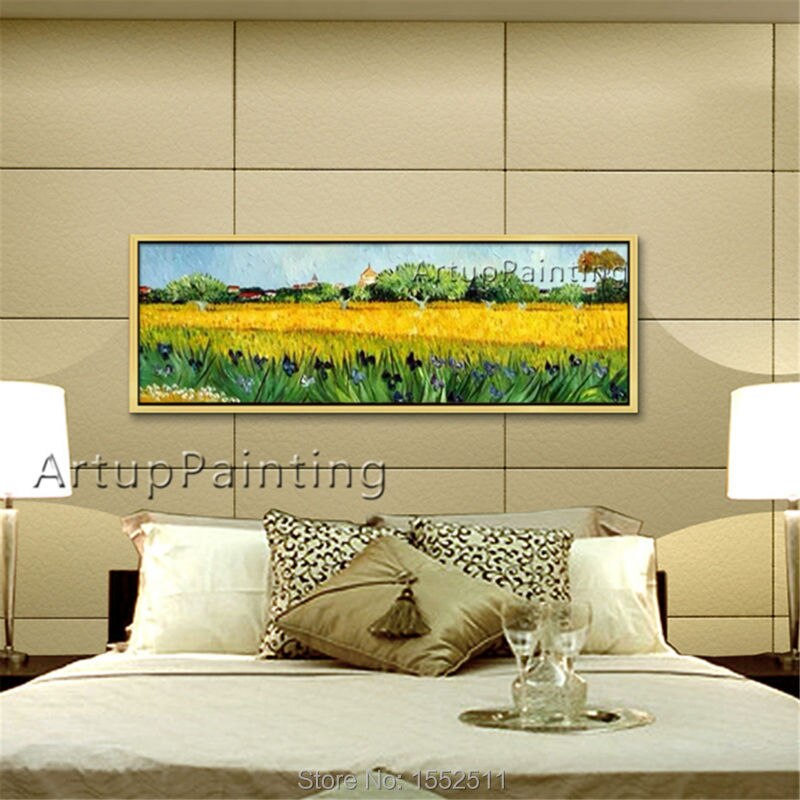 Lienzo pintado a mano de Van Gogh, pintura de Iris, flores para im&aacute;genes art&iacute;sticas de pared de sala de estar, dormitorio, papel tapiz decorativo vintage para el hogar