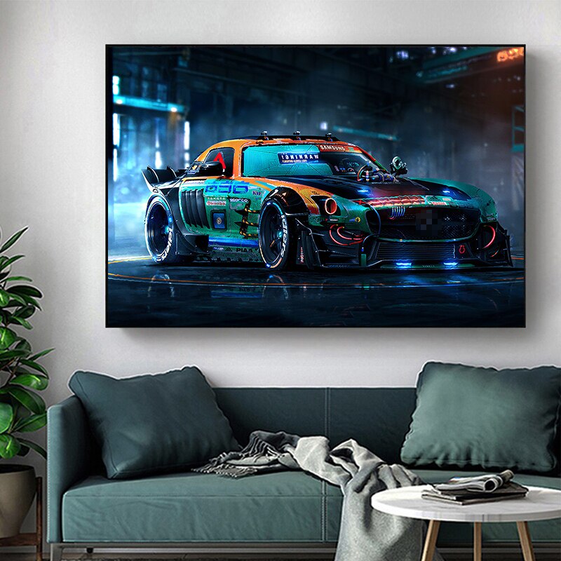 Decoraci&oacute;n moderna para el hogar, obra de arte, p&oacute;ster de coche, impresiones de supercoches, imagen art&iacute;stica, pintura en lienzo para sala de estar, decoraci&oacute;n de pared de dormitorio