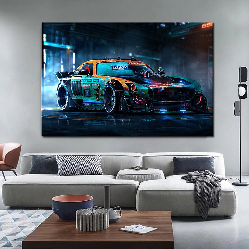 Decoraci&oacute;n moderna para el hogar, obra de arte, p&oacute;ster de coche, impresiones de supercoches, imagen art&iacute;stica, pintura en lienzo para sala de estar, decoraci&oacute;n de pared de dormitorio
