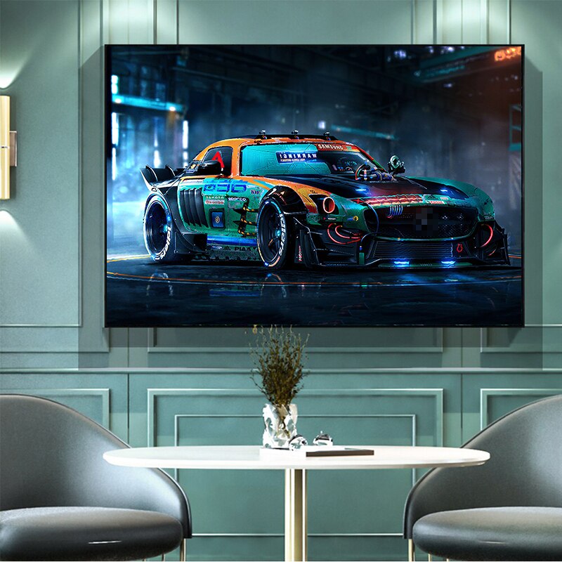 Decoraci&oacute;n moderna para el hogar, obra de arte, p&oacute;ster de coche, impresiones de supercoches, imagen art&iacute;stica, pintura en lienzo para sala de estar, decoraci&oacute;n de pared de dormitorio