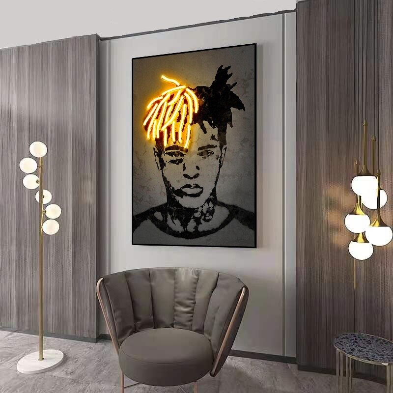 Pintura en lienzo de Arte de rapero de cantante de Hip Hop 2Pac, carteles de ne&oacute;n Biggie Tupac, impresi&oacute;n de im&aacute;genes art&iacute;sticas de pared para sala de estar, decoraci&oacute;n del hogar