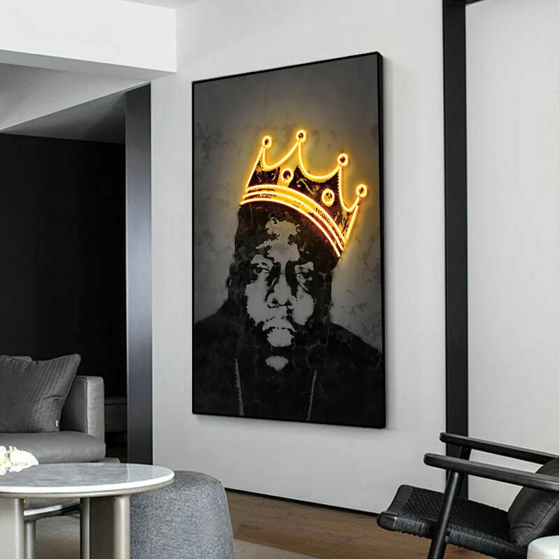 Pintura en lienzo de Arte de rapero de cantante de Hip Hop 2Pac, carteles de ne&oacute;n Biggie Tupac, impresi&oacute;n de im&aacute;genes art&iacute;sticas de pared para sala de estar, decoraci&oacute;n del hogar