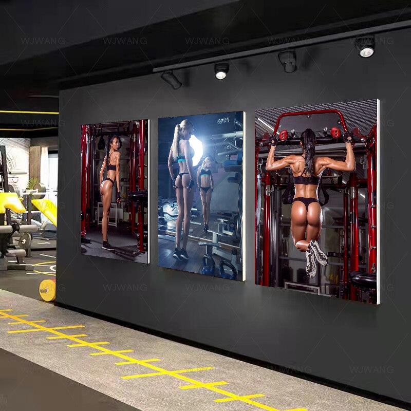 P&oacute;ster inspirador masculino musculoso, Sexy, culturismo, chica, Fitness, deportes, Mural, carteles de lona, impresiones, im&aacute;genes de pared, gimnasio, decoraci&oacute;n del hogar