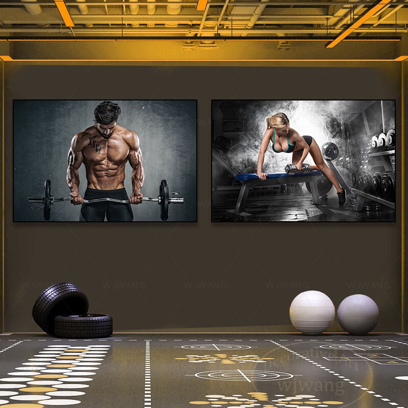 P&oacute;ster inspirador masculino musculoso, Sexy, culturismo, chica, Fitness, deportes, Mural, carteles de lona, impresiones, im&aacute;genes de pared, gimnasio, decoraci&oacute;n del hogar