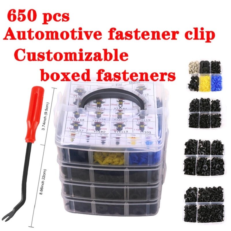 Juego de Clips de sujeci&oacute;n para carrocer&iacute;a de coche, Kit de remaches de pl&aacute;stico para coche, pasador de empuje, remache, parachoques, embellecedor de puerta, retenedor de Panel
