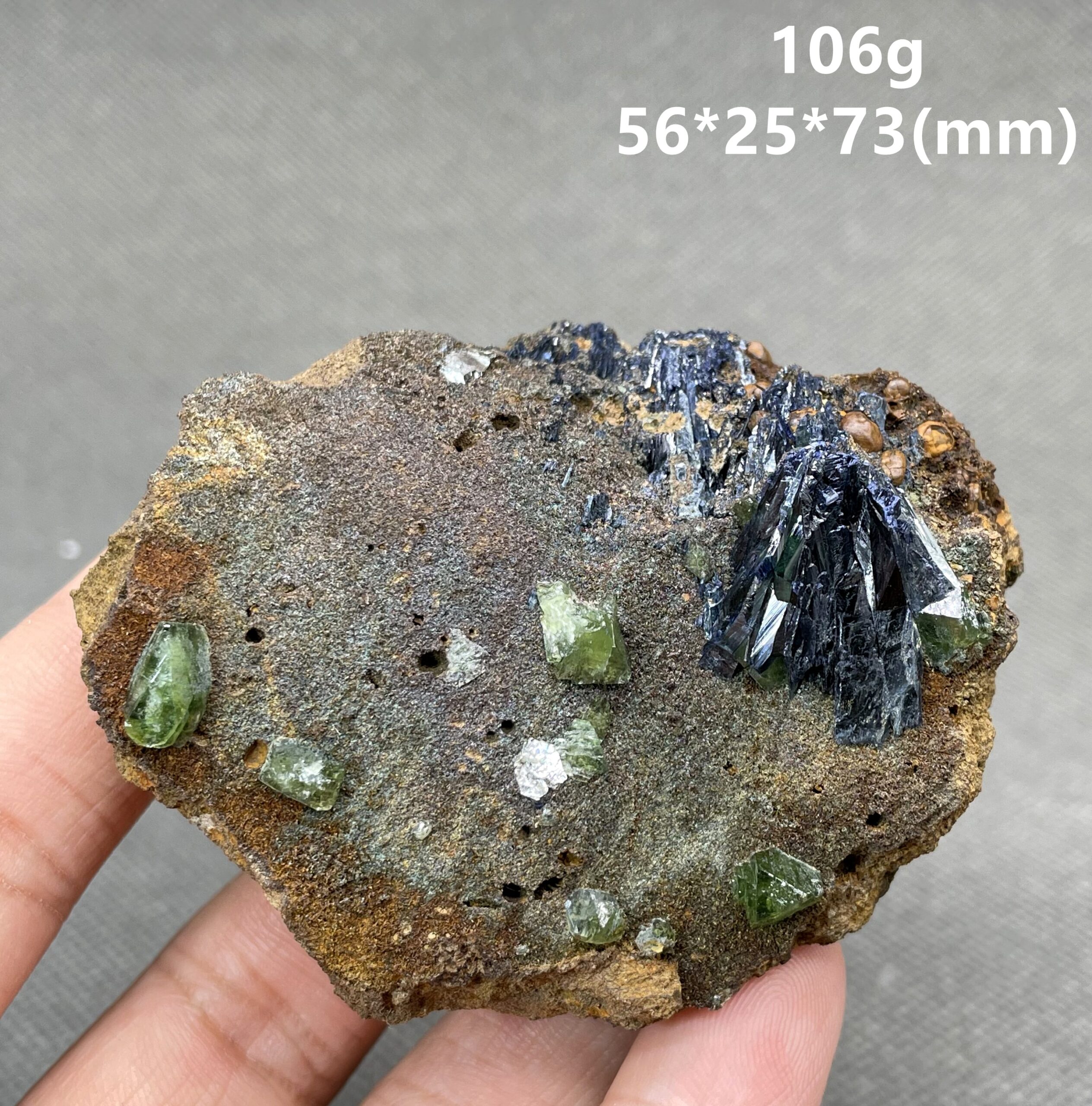 &iexcl;Raro! Ludlamita rara 100% Natural y symbiosis de vivianita, esp&eacute;cimen mineral, piedras y cristales