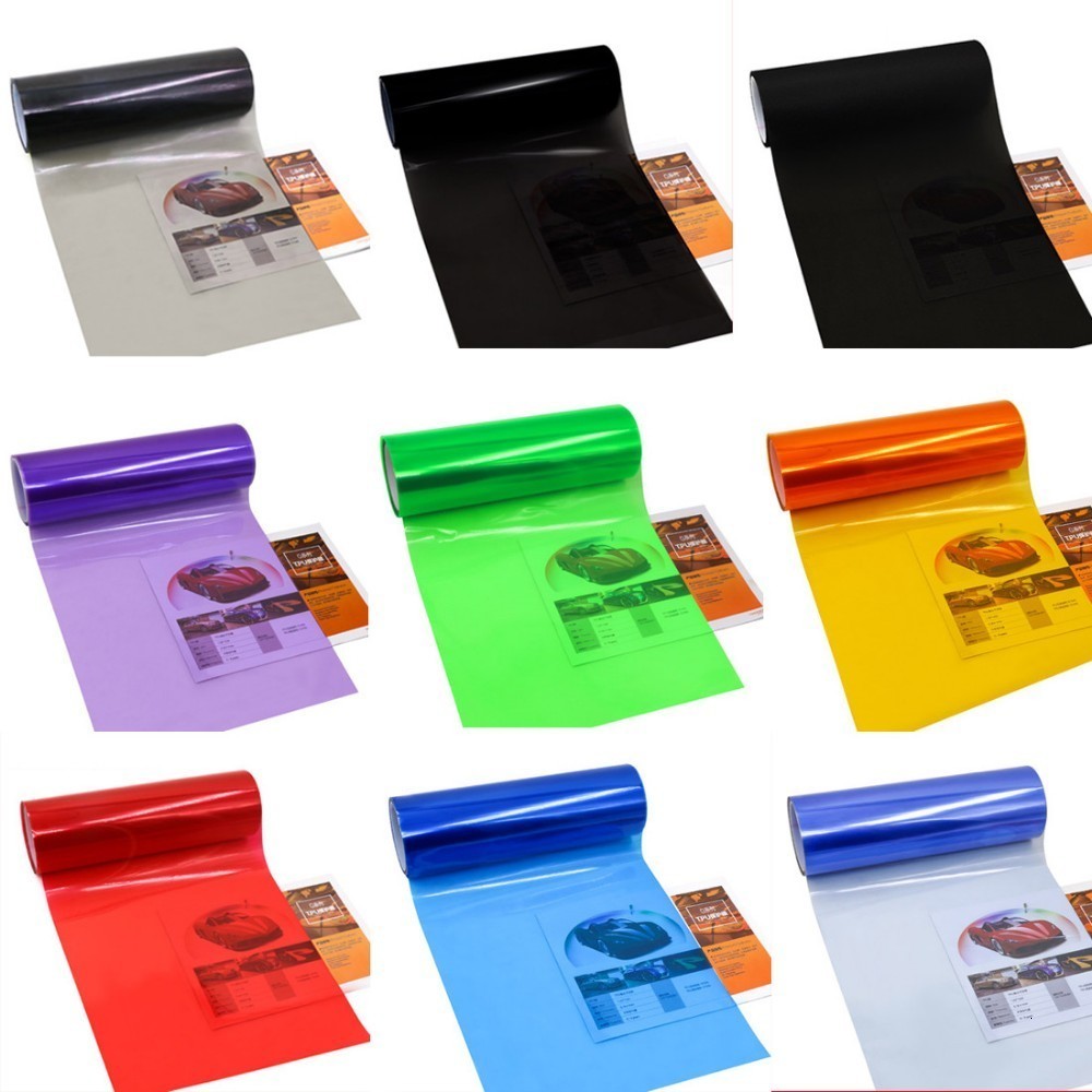 Pegatinas de pel&iacute;cula para luces de coche, 30/40x60cm, luz trasera te&ntilde;ida, l&aacute;mina adhesiva lateral, accesorios de pel&iacute;cula de luz de freno impermeables