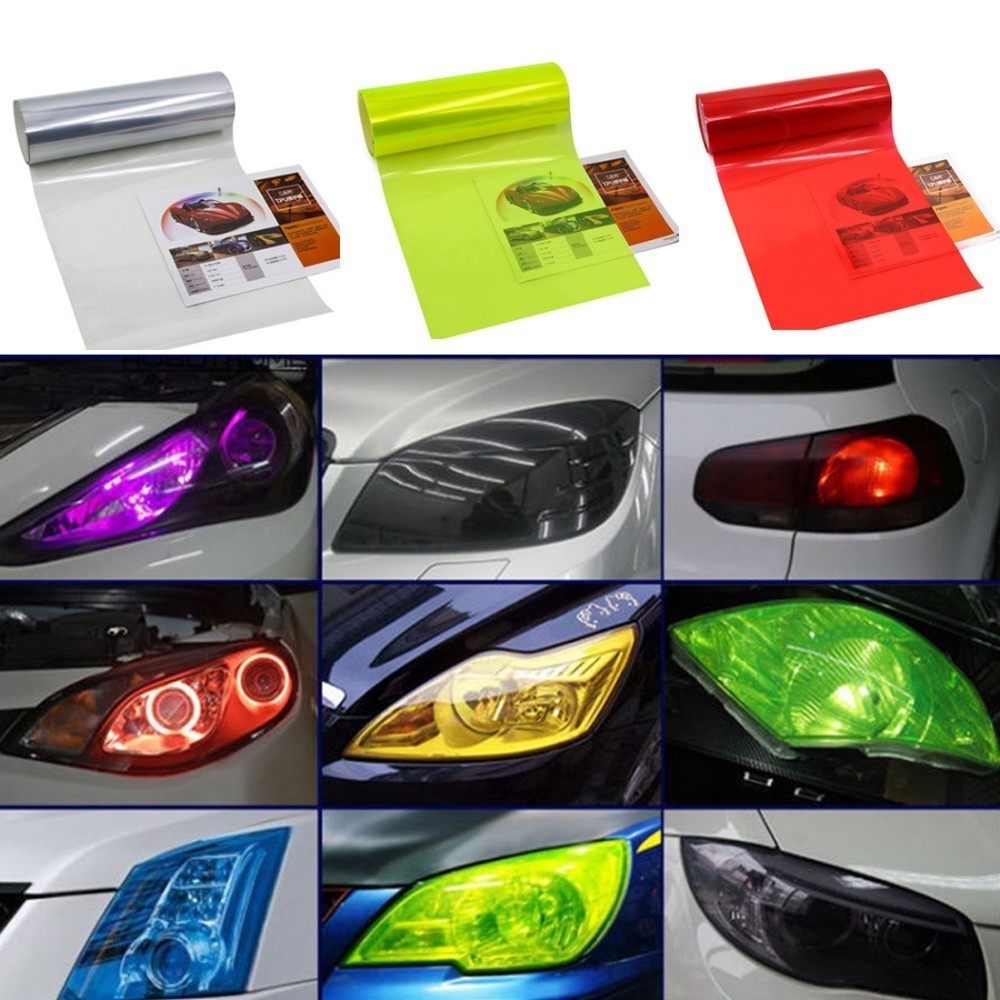 Pegatinas de pel&iacute;cula para luces de coche, 30/40x60cm, luz trasera te&ntilde;ida, l&aacute;mina adhesiva lateral, accesorios de pel&iacute;cula de luz de freno impermeables
