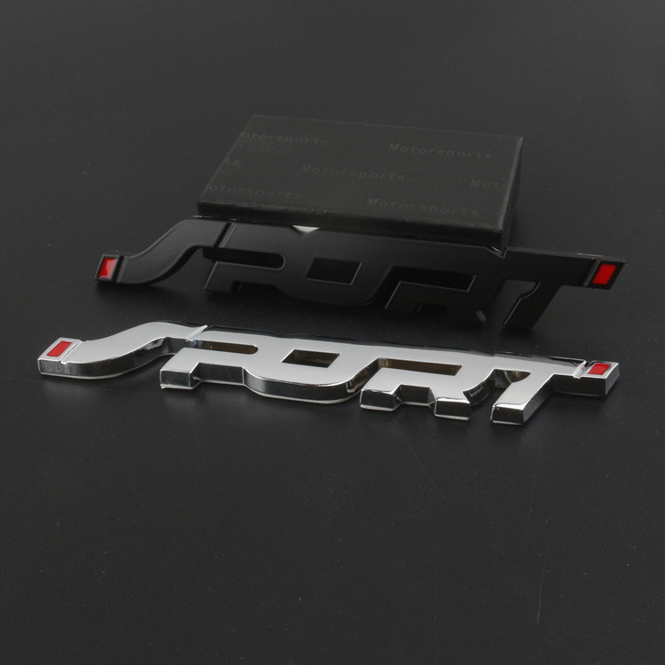 Accesorios para coche pegatina de Metal 3D cromado negro Auto Trunk Racing Sport Word Letter Logo insignia calcoman&iacute;a