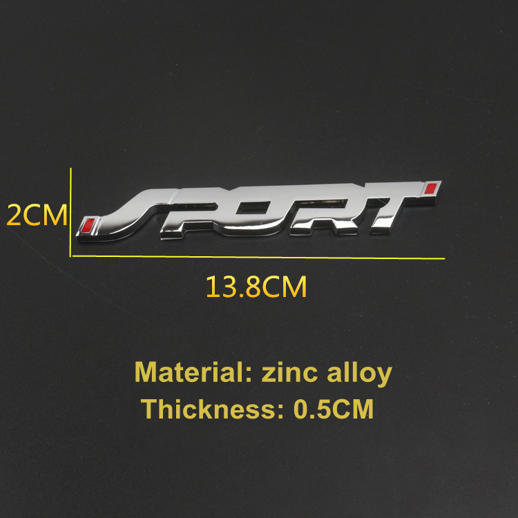 Accesorios para coche pegatina de Metal 3D cromado negro Auto Trunk Racing Sport Word Letter Logo insignia calcoman&iacute;a