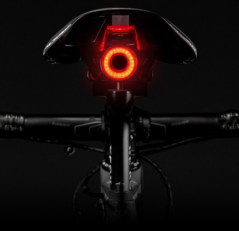 ROCKBROS bicicleta inteligente Auto freno detecci&oacute;n luz IPx6 impermeable LED carga ciclismo luz trasera bicicleta luz trasera accesorios Q5