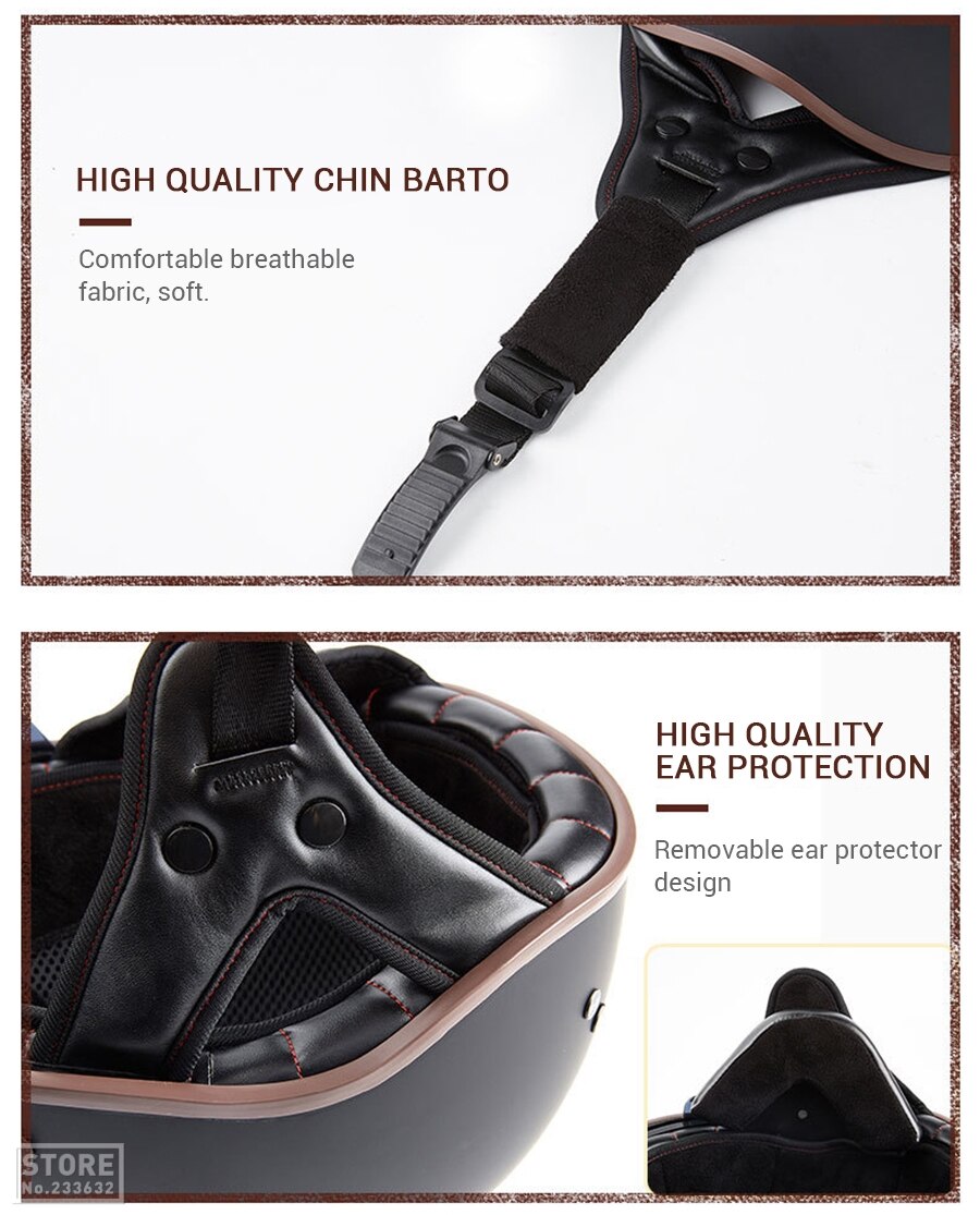 GXT-Casco de motocicleta abierto retro con certificaci&oacute;n DOT, accesorio protector para moto, protecci&oacute;n para la cabeza, motorista de scooter