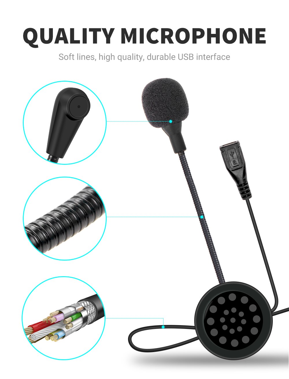 HEROBIKER-Intercomunicador Inal&aacute;mbrico para Casco de Motocicleta, Interfono con Altavoz, Impermeable, 1200M