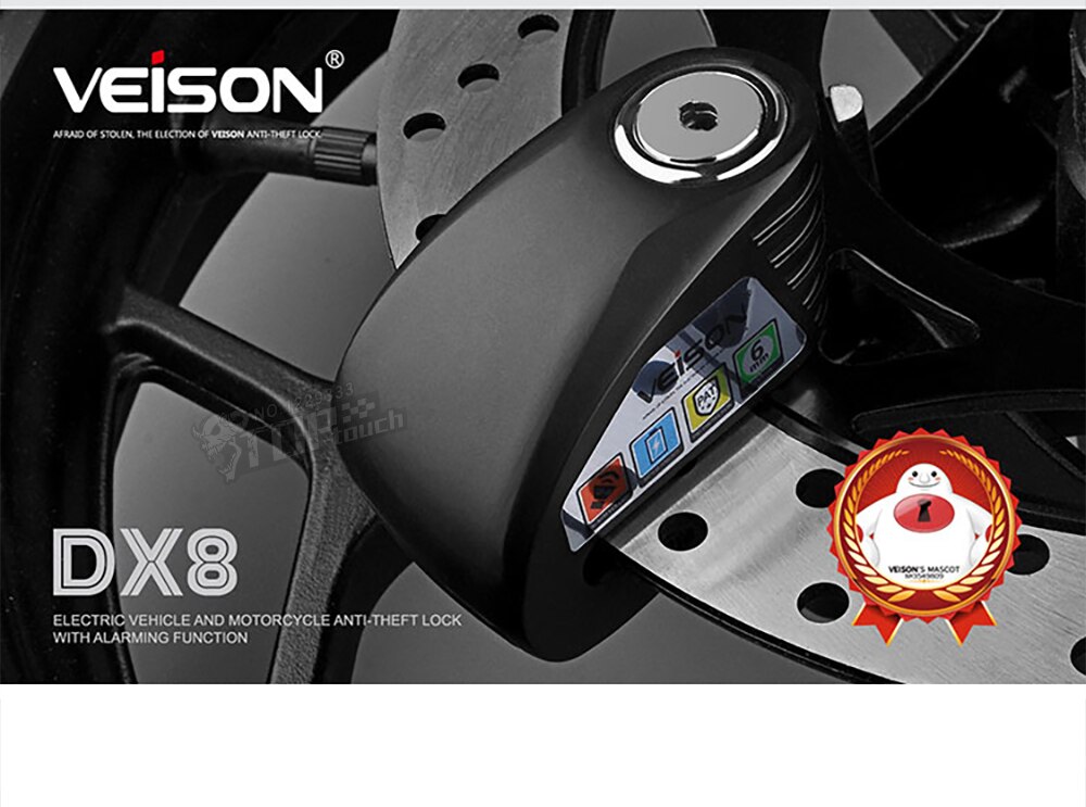 VEISON-candado de bloqueo de disco Para motocicleta, candado de Alarma impermeable Para bicicleta, Alarma Para Moto