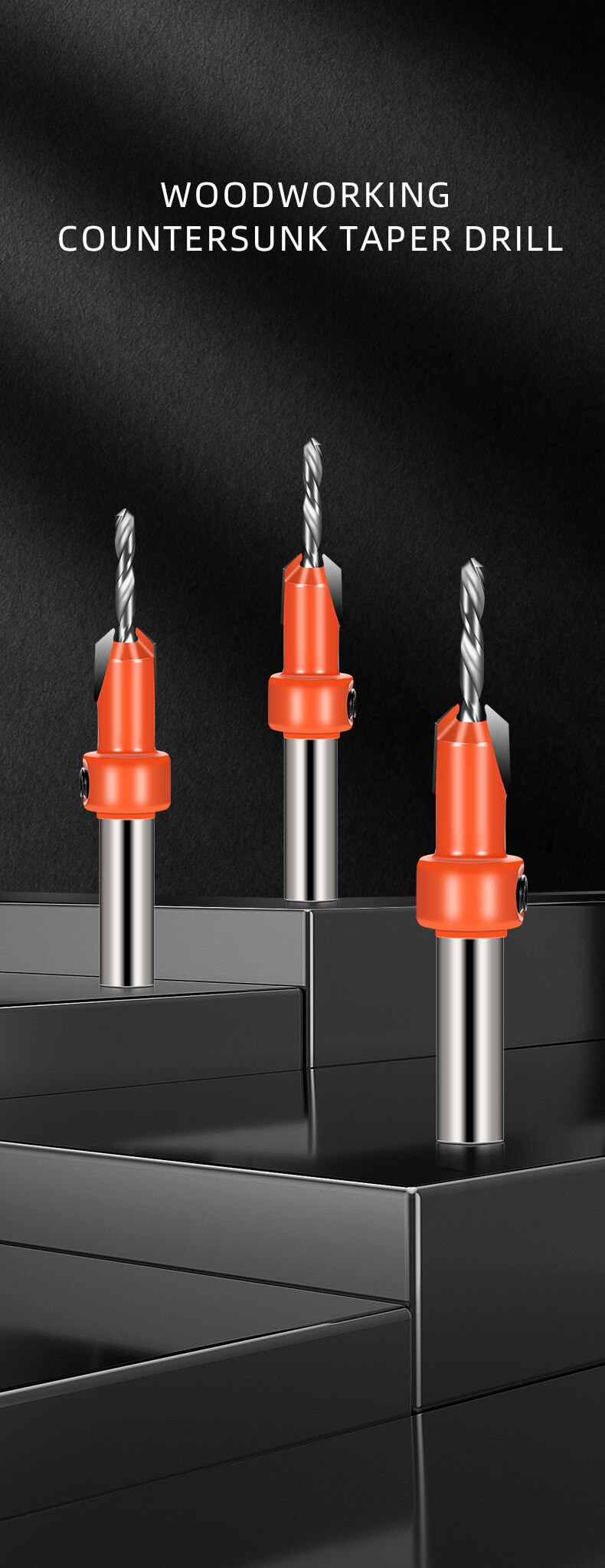 Newshark-herramienta para carpinter&iacute;a, v&aacute;stago HSS de 8mm, Broca de avellanado, Disimulador de tornillos, fresadora de madera, novedad de 2022