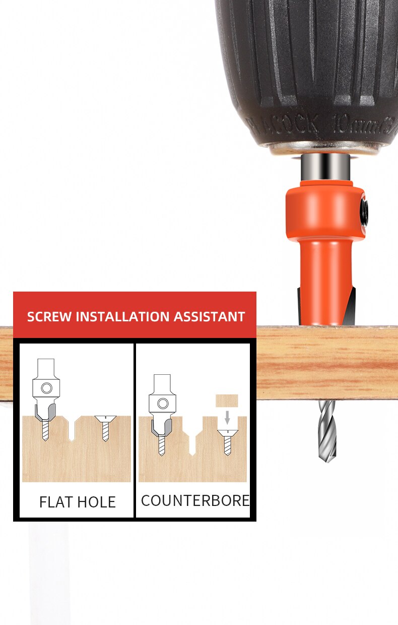 Newshark-herramienta para carpinter&iacute;a, v&aacute;stago HSS de 8mm, Broca de avellanado, Disimulador de tornillos, fresadora de madera, novedad de 2022