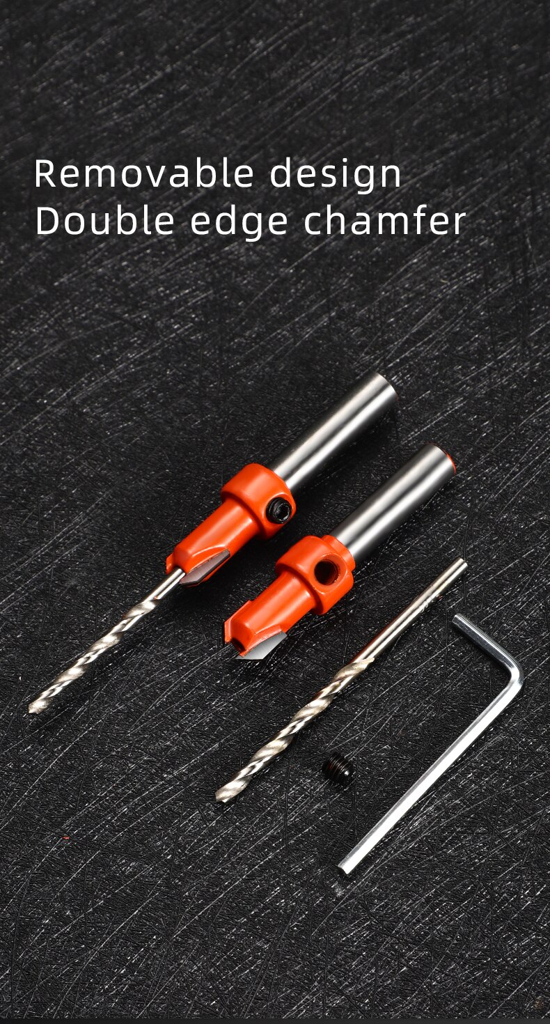 Newshark-herramienta para carpinter&iacute;a, v&aacute;stago HSS de 8mm, Broca de avellanado, Disimulador de tornillos, fresadora de madera, novedad de 2022