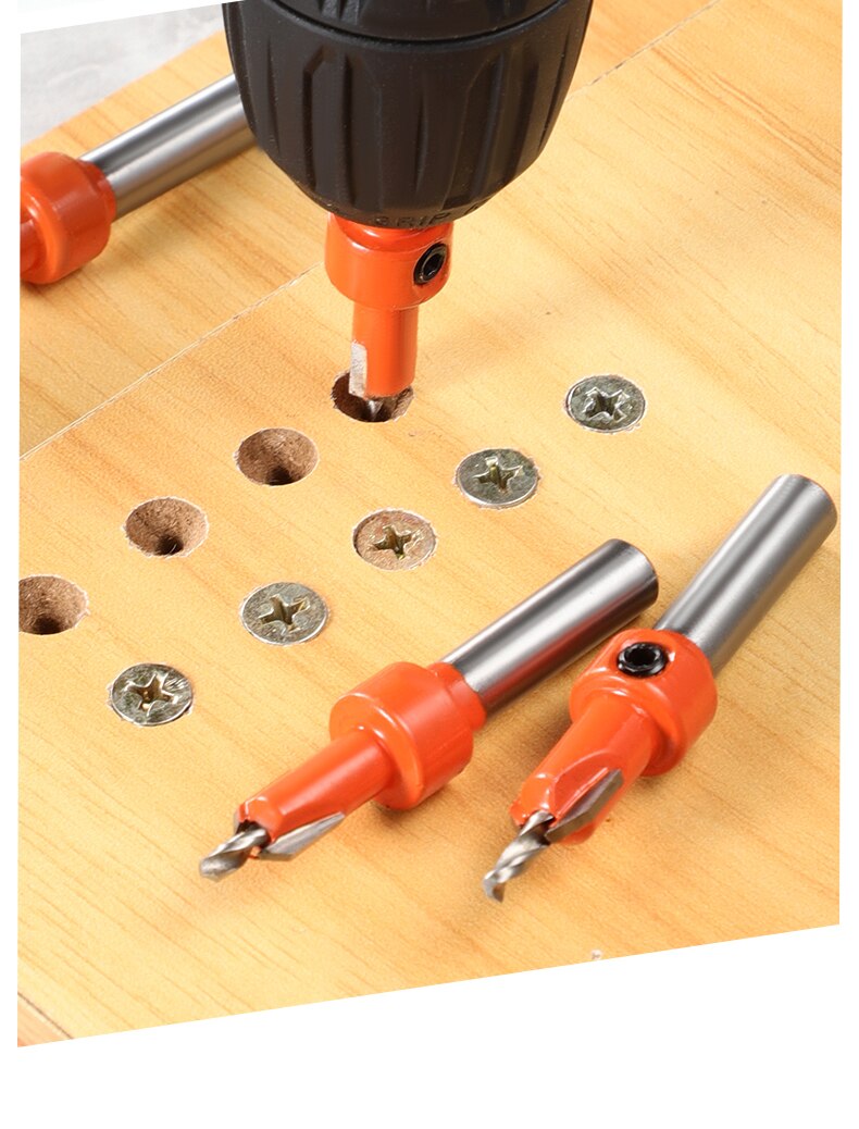 Newshark-herramienta para carpinter&iacute;a, v&aacute;stago HSS de 8mm, Broca de avellanado, Disimulador de tornillos, fresadora de madera, novedad de 2022
