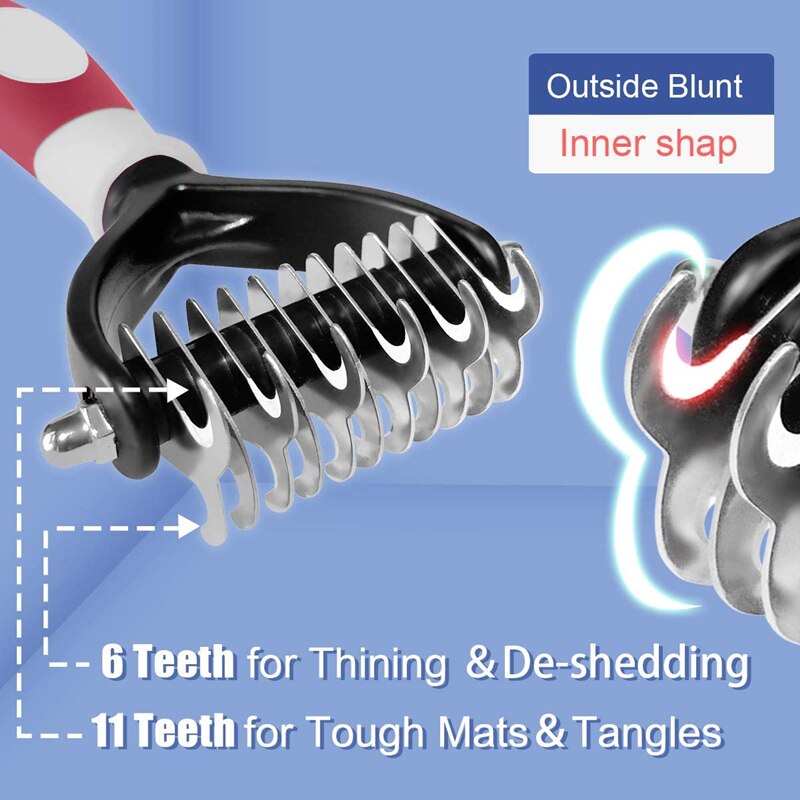 Cepillo profesional para Deshedding de mascotas, peine para perros y gatos, rastrillo, herramientas de aseo para cachorros, capa inferior, pelo volador