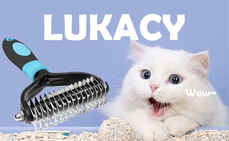 Cepillo profesional para Deshedding de mascotas, peine para perros y gatos, rastrillo, herramientas de aseo para cachorros, capa inferior, pelo volador