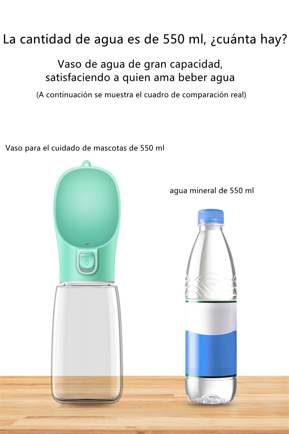 Botella de agua port&aacute;til para perro, bebedero de viaje para mascotas a prueba de fugas, taz&oacute;n de comida para gato, fuente para beber para caminar al aire libre, alimentador para perros dispensador de