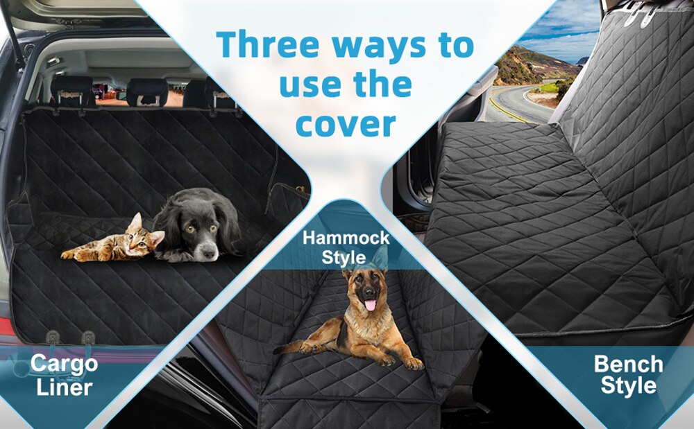 Funda impermeable para asiento de coche de perro, hamaca para mascotas, accesorios para coche, alfombrillas para maletero, Protector trasero para coche de perro
