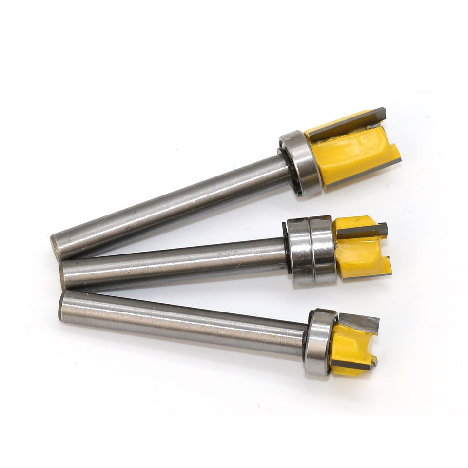 Broca de 6mm, broca con bolillero para-Router, recortadora de extremo recto, corte al ras perfecto, Cuchilla de espiga para carpinter&iacute;a, 1 ud.