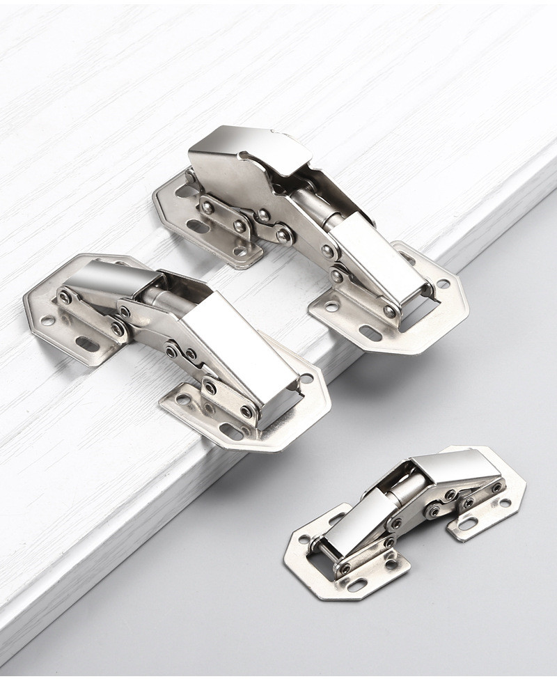 Bisagra hidr&aacute;ulica para puerta de armario, cierre suave, en forma de puente, sin agujero de perforaci&oacute;n, 90 grados