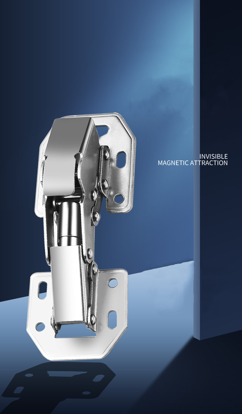 Bisagra hidr&aacute;ulica para puerta de armario, cierre suave, en forma de puente, sin agujero de perforaci&oacute;n, 90 grados