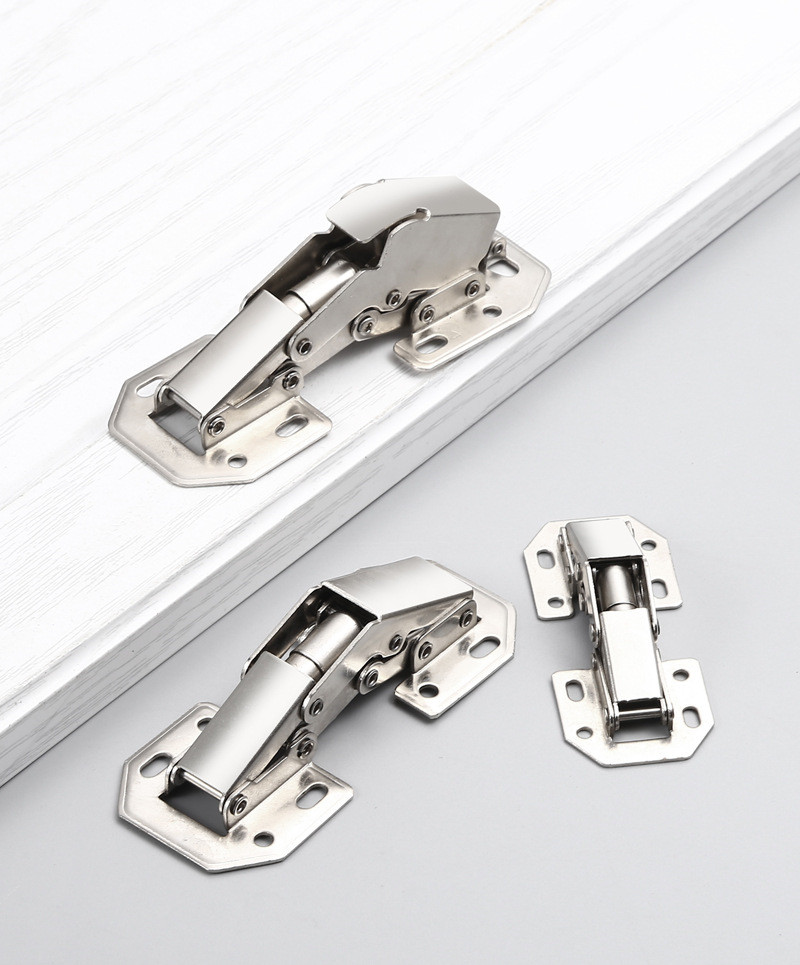 Bisagra hidr&aacute;ulica para puerta de armario, cierre suave, en forma de puente, sin agujero de perforaci&oacute;n, 90 grados