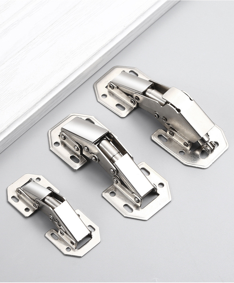 Bisagra hidr&aacute;ulica para puerta de armario, cierre suave, en forma de puente, sin agujero de perforaci&oacute;n, 90 grados