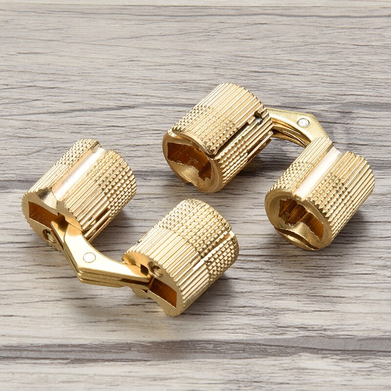 Bisagras de muebles de lat&oacute;n de cobre NAIERDI 8-18mm cil&iacute;ndrica oculta gabinete bisagras de puerta invisibles para caja de regalo de Hardware