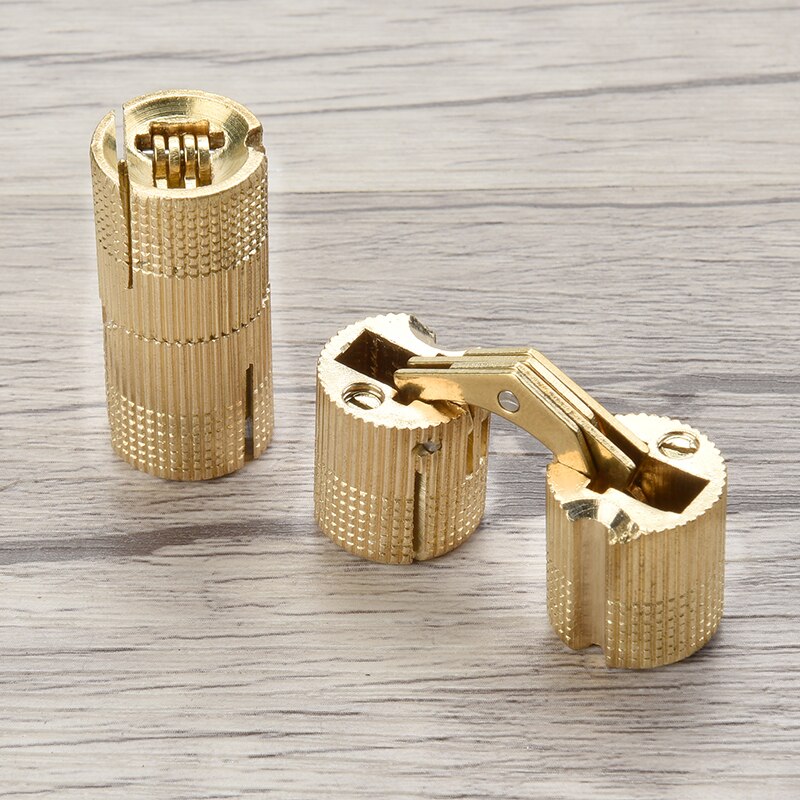 Bisagras de muebles de lat&oacute;n de cobre NAIERDI 8-18mm cil&iacute;ndrica oculta gabinete bisagras de puerta invisibles para caja de regalo de Hardware