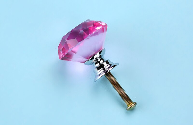 NAIERDI-pomos de cristal con forma de diamante para armario, tirador de caj&oacute;n, puerta de armario de cocina, Hardware