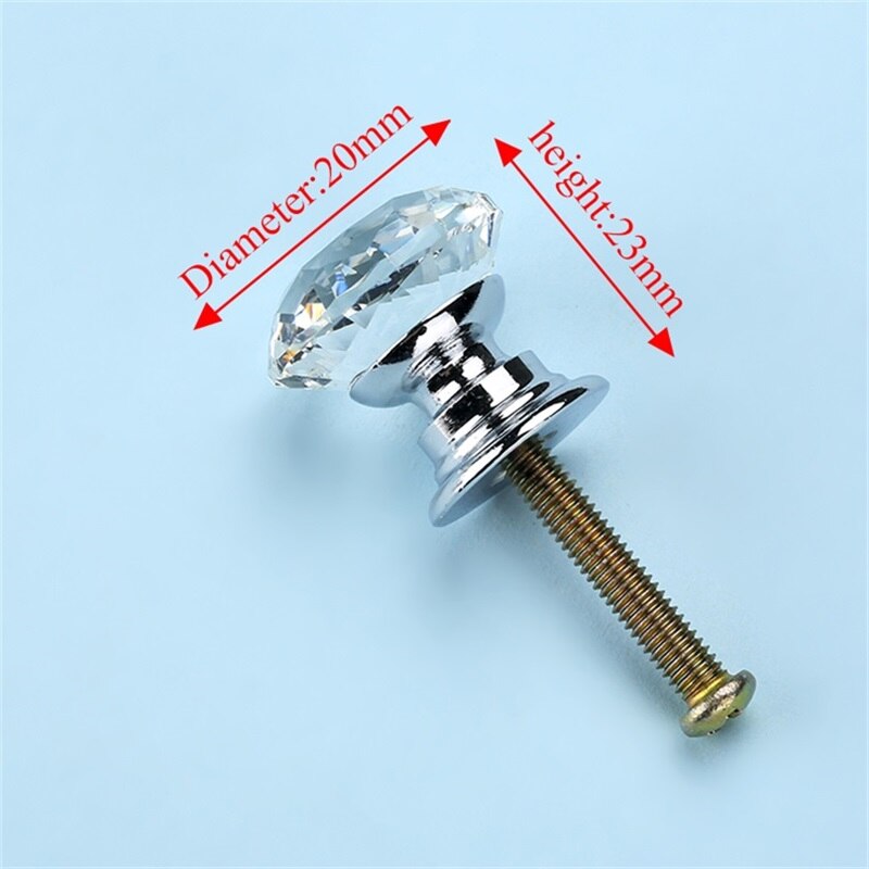 NAIERDI-pomos de cristal con forma de diamante para armario, tirador de caj&oacute;n, puerta de armario de cocina, Hardware