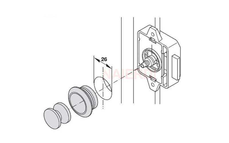 NAIERDI-bot&oacute;n de bloqueo de coche, pestillo de caj&oacute;n, gabinete, muebles, Hardware, autocaravana, barco, autocaravana, 26mm de di&aacute;metro