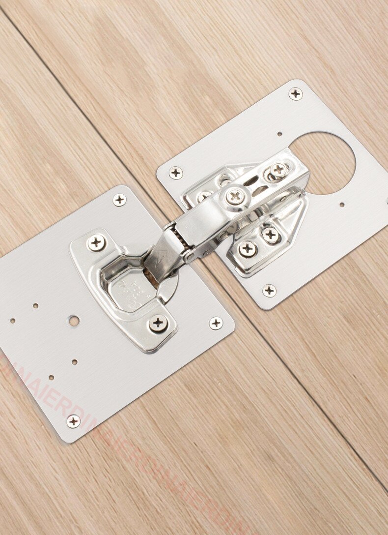 NAIERDI-Placa de reparaci&oacute;n de bisagra de puerta de armario, de acero inoxidable, para caj&oacute;n, ventana, puerta, Panel de conexi&oacute;n, Hardware de placa de reparaci&oacute;n