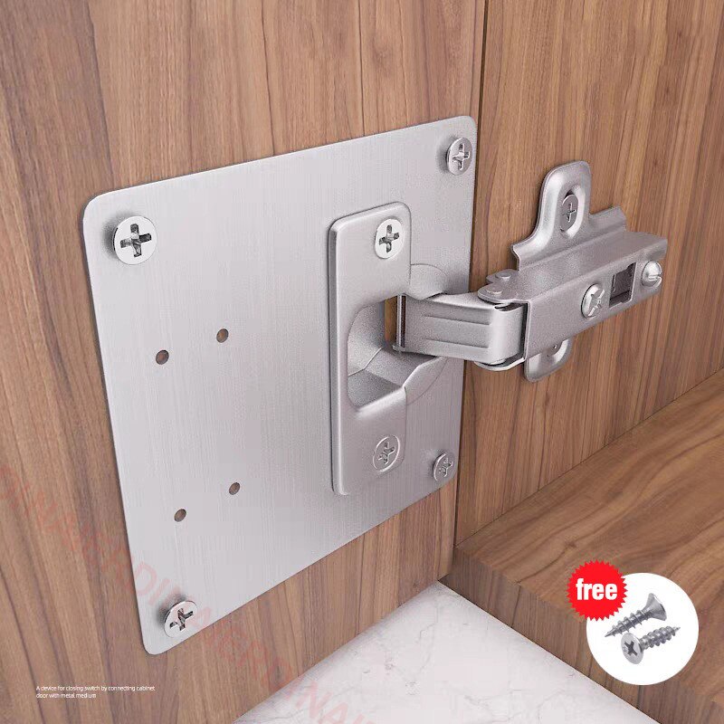 NAIERDI-Placa de reparaci&oacute;n de bisagra de puerta de armario, de acero inoxidable, para caj&oacute;n, ventana, puerta, Panel de conexi&oacute;n, Hardware de placa de reparaci&oacute;n
