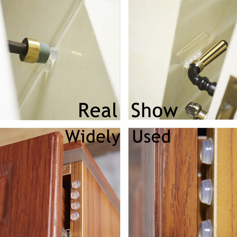 NAIERDI-Almohadillas de goma de silicona, amortiguador adhesivo anti choques para muebles, armario, cajones y puertas, de 40 a 80 piezas